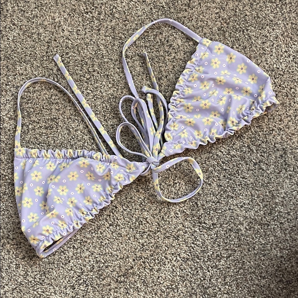 Hey harper purple flower bikini top large
